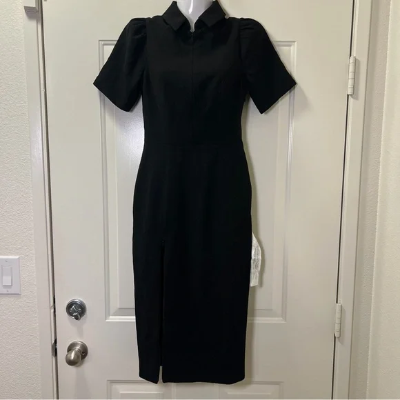 NWT DRESS THE POPULATION Gloria Front Zip Sheath Dress IN SZ XS